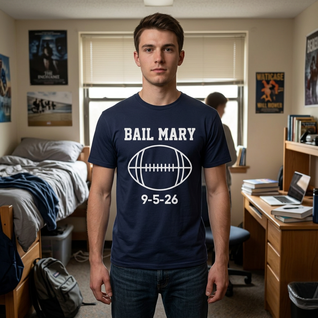 Bail Mary Football T-Shirt - Late Game Save Graphic Tee - Game Day Fan Shirt