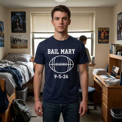 Bail Mary Football T-Shirt - Late Game Save Graphic Tee - Game Day Fan Shirt